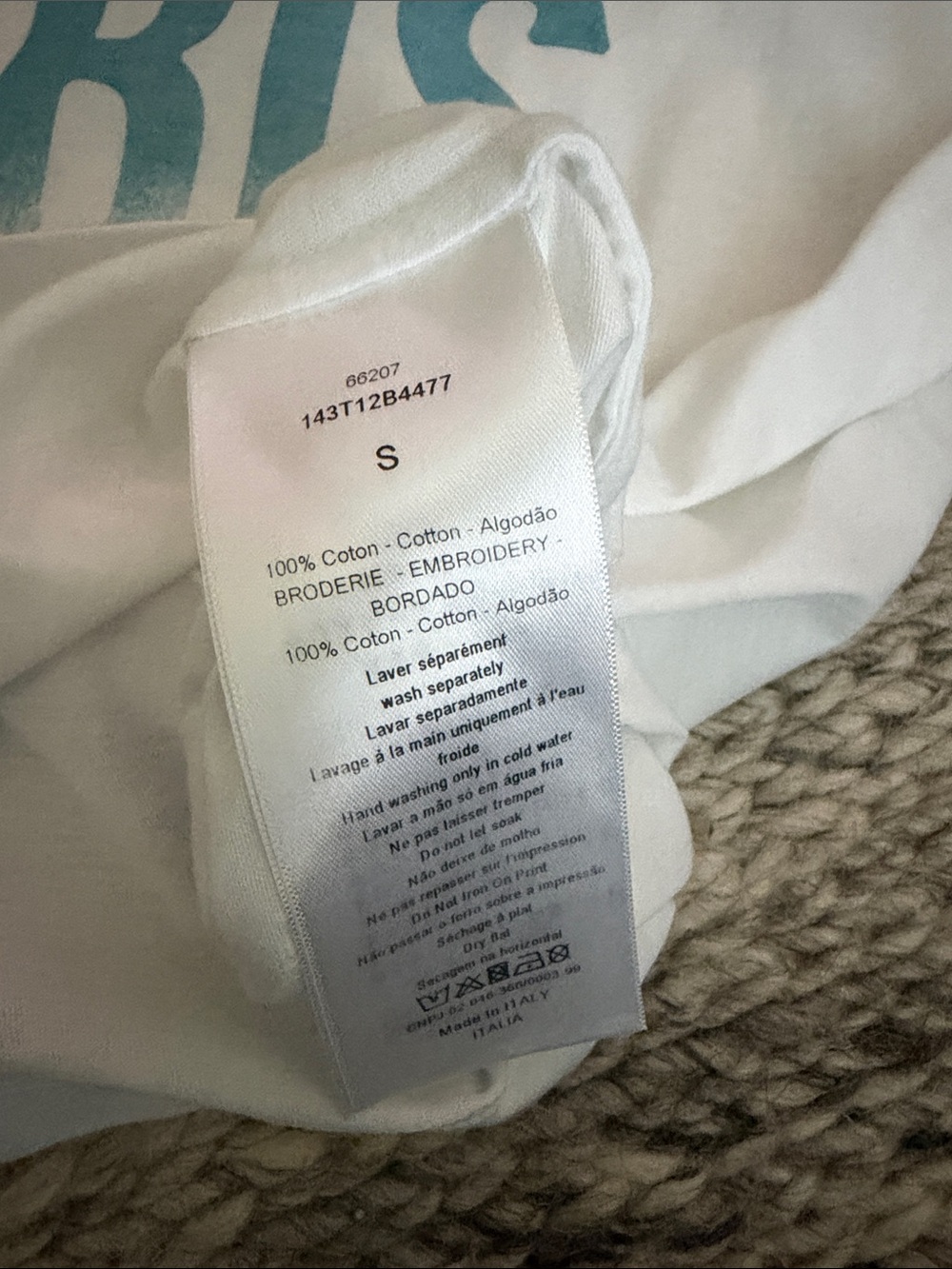 Dior Alphabet Love Short Sleeve T-Shirt in White Cotton Sz small - Picture 5 of 5